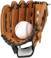 a baseball glove and ball